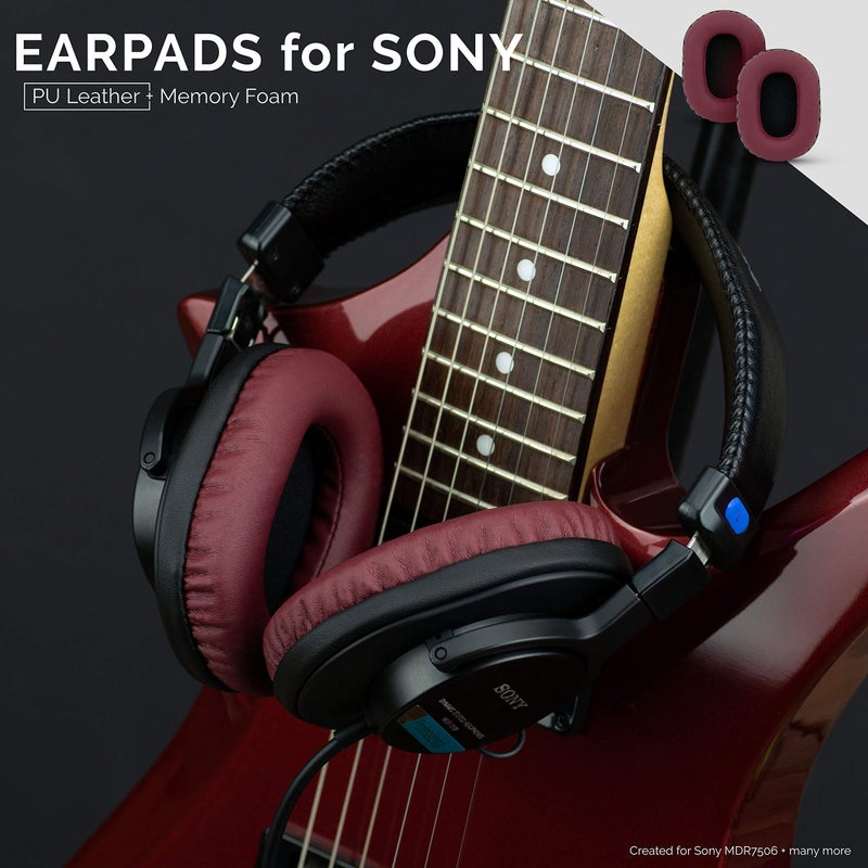 Brainwavz Replacement Earpads for Sony MDR 7506, V6, CD900ST, Memory Foam Ear Pad & Suitable for Other On Ear Headphones, Dark Red - Image 4